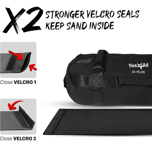 Yes4All Workout Sandbags, Heavy Duty Sandbags for Fitness, Conditioning, MMA & Combat Sports - Black 2