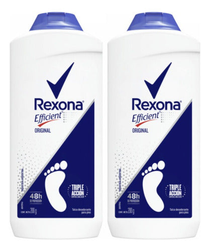 Rexona Efficient Foot Talc Deodorant 200g Kit x2 0