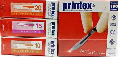 Printex Brand Disposable Scalpel Blades No.15 Box of 100 Units 3