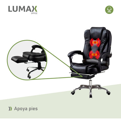 Lumax Miles Executive Chair with Massage and Premium Footrest Offer 3