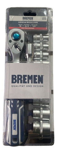 Socket Wrench Set with Ratchet Enc. 1/2 12p Bremen 6658 0