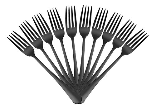 Devico Black Stainless Steel Forks Set of 10 Pieces 0