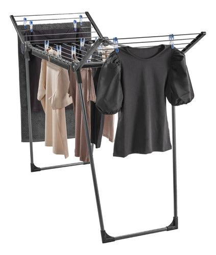 Leifheit Pegasus 150 Solid Slim Black Drying Rack 4