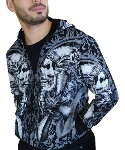 Full Dark Vikingos Hoodie - Skull Design - Excellent Quality 0