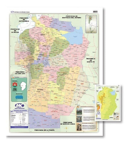 MC Mapa Mural Prov Córdoba - Doble Faz - Laminado - 70x100cm 0