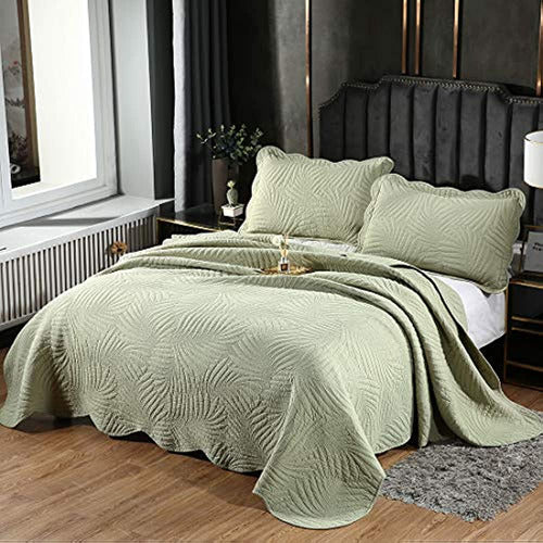 Vctops 100% Cotton Bedspread Set with Embroidered Sheets 0