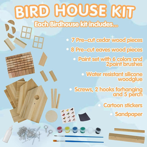 Paquete De 2 Kits De Pajareras De Bricolaje, Casa De Pájaros 1