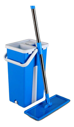 Centrifugal Floor Mop Bucket with Absorbent Mops and Spin Dryer 0