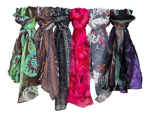 Spiga 31 Pashminas Women Wholesale 35x180cm Combo of 6 Units #2368 0