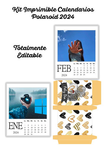 Printable Polaroid 2023 Calendar Kit - Editable 2