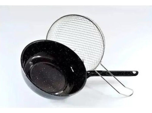 Kufo Enamel Frying Set with Fryer Basket 3