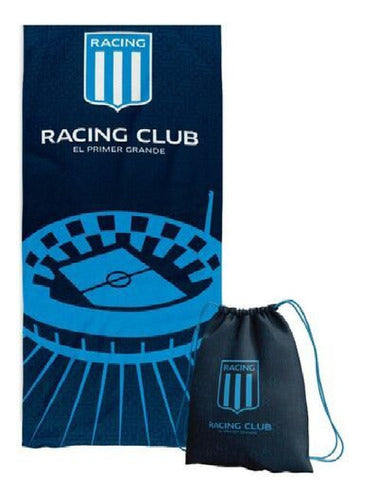 City Toallón Racing Club C/mochila 70x150cm Licencia Oficial 1