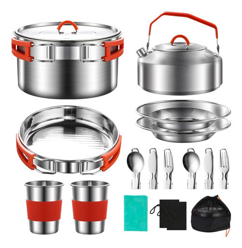 Jorunhe Camping Kitchen Set for 2 People with Accessories 0