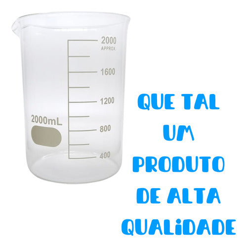 Copo Becker Vidro Grad Forma Baixa Bequer 2.000ml Promoção 1