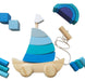 Stackable Wooden Pull Along and Shape Sorting Montessori Boat 3