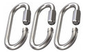 Galvanized Steel Carabiner Link with Nut 5x50mm Set of 3 0