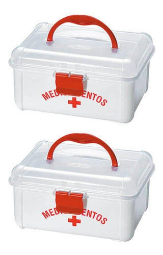 Kit 2 Maletas P/ Medicamentos Primeiros Socorros 19x16x10cm 0