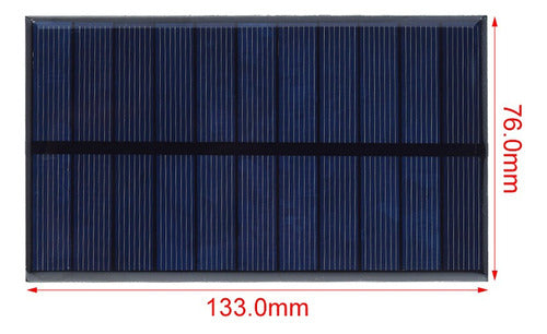 Mini Placa Solar 5,5v 300ma 1,65w 133x76 Mm Com Fio Soldado 1