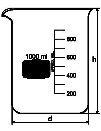 5 Pç Copo Becker 1.000ml De Vidro Forma Baixa Bequer 2