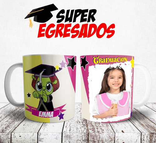 Plantillas Tazas Egresaditos Superheroes Diseños Sublimar #4 2