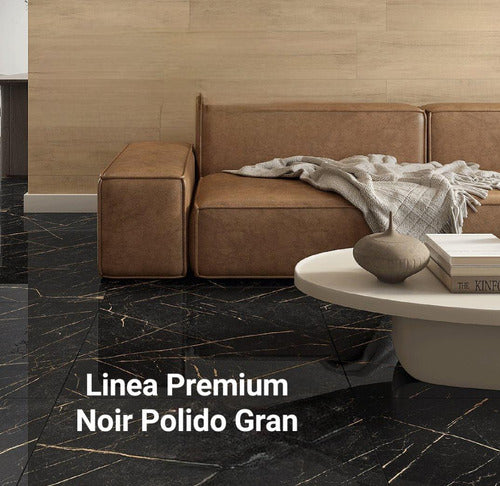 Cedasa Brasil Porcelanato Negro Veteado Pulido Brillante 1