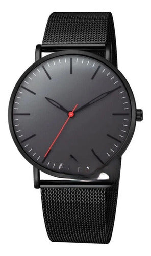 Gerboshop Minimalista Clásico Black Metal Watch 0