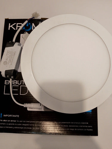 Krom Round White LED Ceiling Light 18W Warm/Cool Light 1