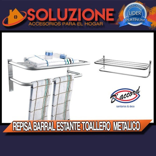 Repisa Estante Toallero Barral Baño Metalico Sanitario Deco 1