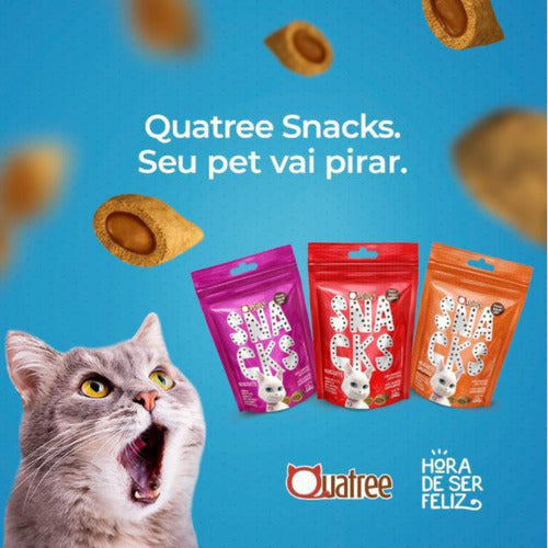 Petisco Quatree Snack Bola De Pelo Gato Salmão 60g Kit 10un 4