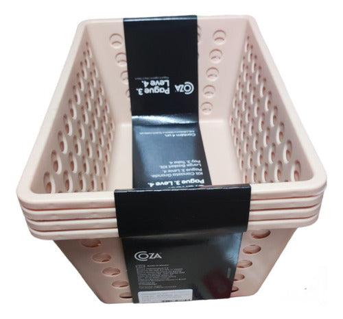 Set of 4 Large Plastic Multipurpose Organizer Baskets Kit 2