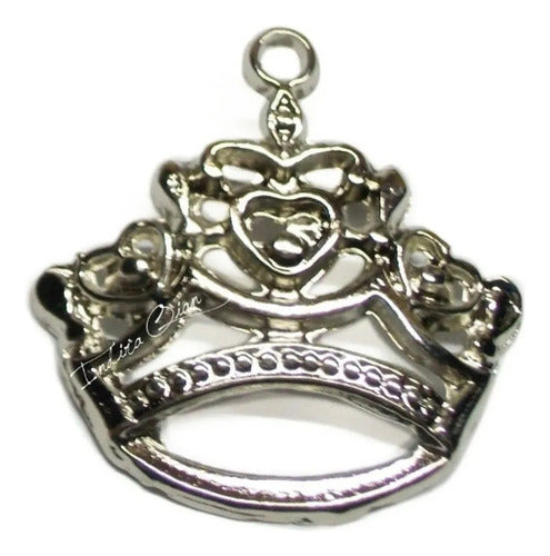 INDIRA QIAN® 12 Metal Crown Charms - Supplies for Making Bijou 0