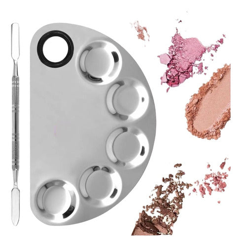 High-Quality Makeup Mixing Palette + Stainless Steel Spatula 0