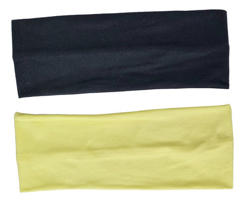 Pack of 2 Wide Elastic Cloth Headbands Ideal for Sports/School 6