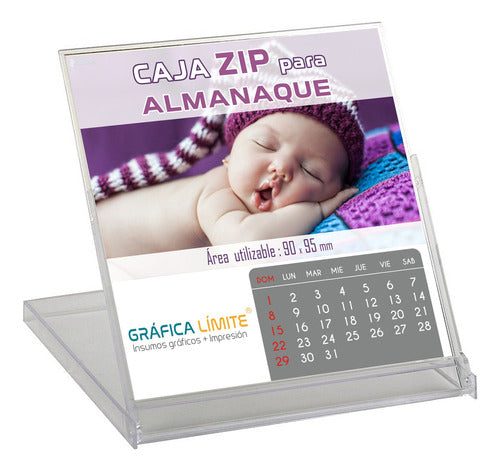 GRÁFICA LÍMITE Zip Calendar Box Acrylic Plastic Souvenir Pack of 20 0