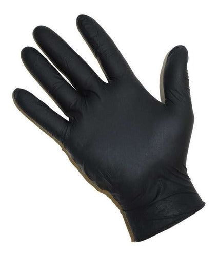 Disposable Black Nitrile Gloves x100 Latex Free 10