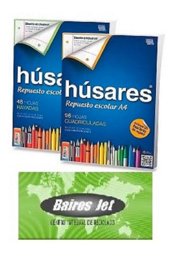 Húsares 30 Repuesto Carpeta Escolar A4 X96 Cuadriculada 0