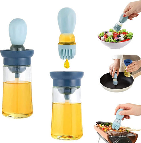 Dispensador De Aceite Cocina De Vidrio Cepillo De Silicona 1