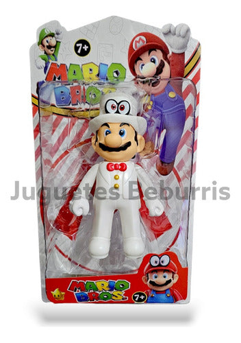 Mario Bros Con Traje De Gala Blanco Y Galera. Muñeco Mario 1