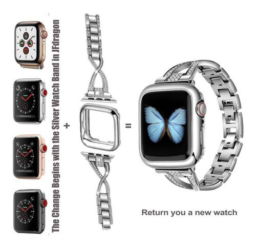 JFdragon Malla + Funda Para Apple Watch 38/40mm Silver 4