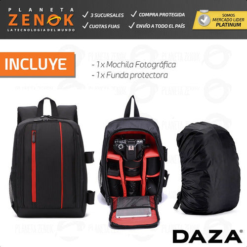 Daza Mochila Fotografica Camara Foto Video Profesional Reflex 4