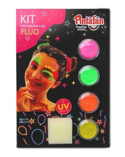 Maquillaje Infantil Fluo Brilla Oscuridad Luz Uv Pintafan 0