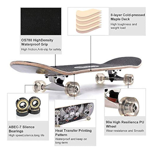 ChromeWheels 31 Inch Skateboard Double Kick Skate 5