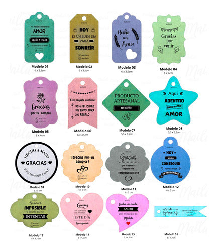 100 Etiquetas Tags Colores Personalizadas Packing Souvenir 1