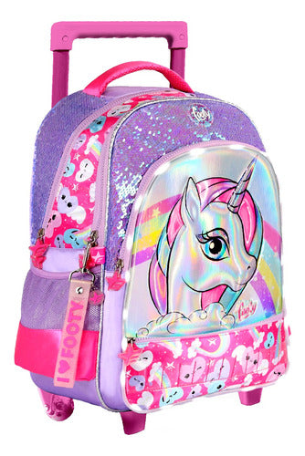 Footy 18-Inch Backpack with Cart, LED Lights, and Sequins 5