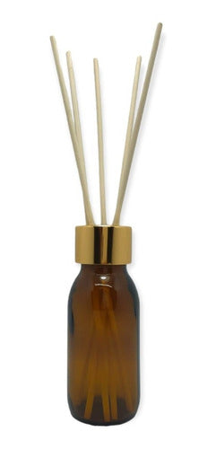 Distriplast Pack X5 Amber Glass Diffuser Bottles 60ml with Reeds 1