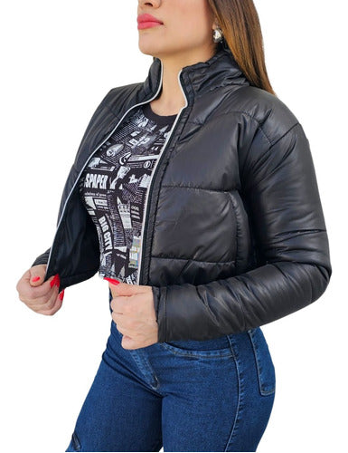 Women's Short Inflatable Puffer Jacket Fashion Coat 14