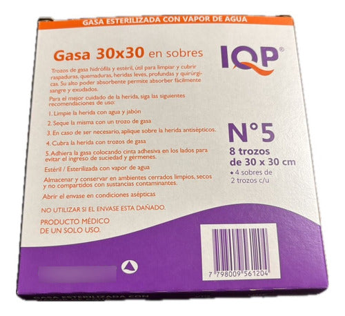 IQP Sterilized Gauze 30x30 - 4 Packs of 2 Pieces Each 1