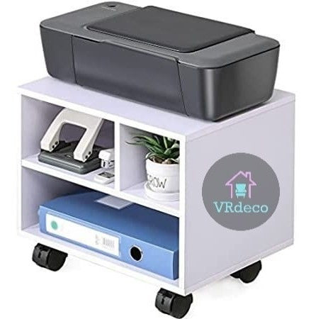 Printer Table with 2 Shelves Wheels / Brakes 18mm Melamine 2