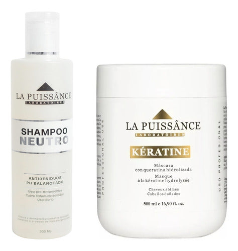 Máscara Keratina 500 Ml La Puissance + Shampoo Neutro 0