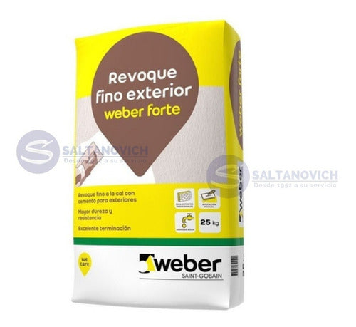 Revoque Fino Exterior Forte Weber  X 25 Kg Gris 3